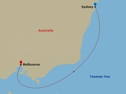 Map - Sydney - Melbourne