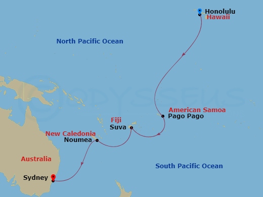 Map - Transpacific Cruise